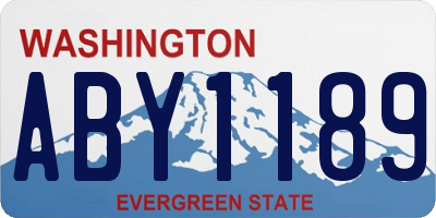 WA license plate ABY1189