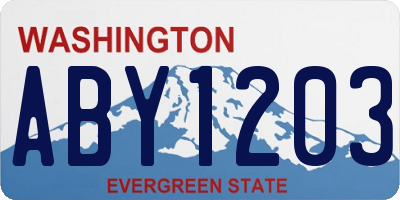 WA license plate ABY1203