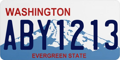 WA license plate ABY1213