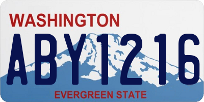 WA license plate ABY1216