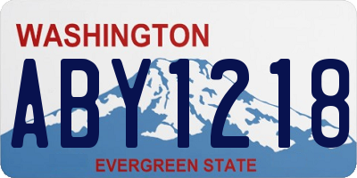 WA license plate ABY1218