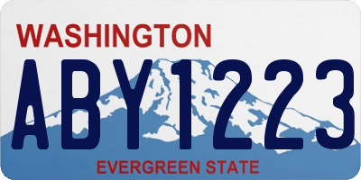 WA license plate ABY1223