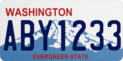 WA license plate ABY1233