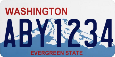 WA license plate ABY1234
