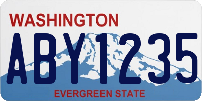 WA license plate ABY1235