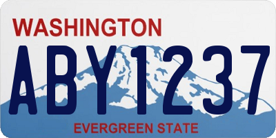 WA license plate ABY1237