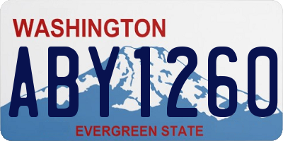 WA license plate ABY1260