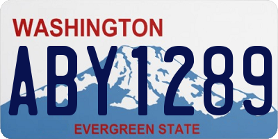 WA license plate ABY1289