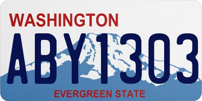 WA license plate ABY1303
