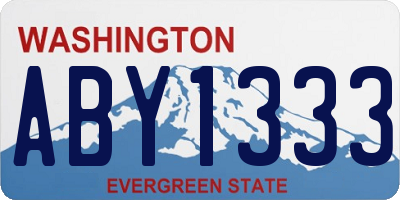 WA license plate ABY1333