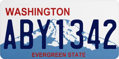 WA license plate ABY1342