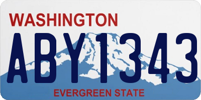 WA license plate ABY1343