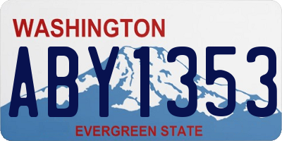 WA license plate ABY1353