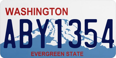 WA license plate ABY1354