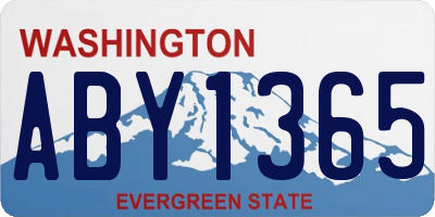 WA license plate ABY1365