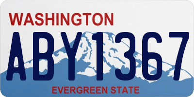 WA license plate ABY1367