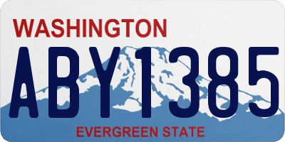 WA license plate ABY1385