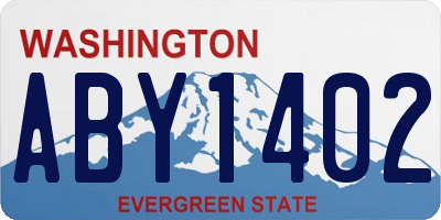 WA license plate ABY1402