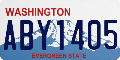 WA license plate ABY1405
