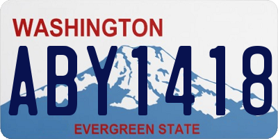 WA license plate ABY1418