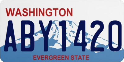 WA license plate ABY1420