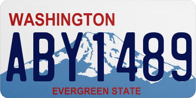 WA license plate ABY1489
