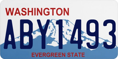 WA license plate ABY1493