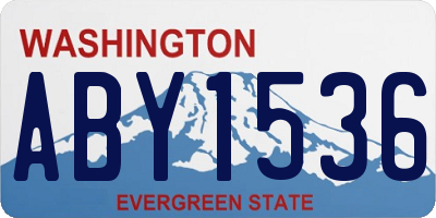 WA license plate ABY1536