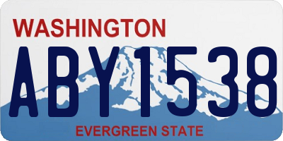 WA license plate ABY1538