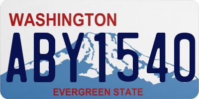 WA license plate ABY1540