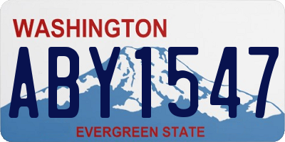 WA license plate ABY1547