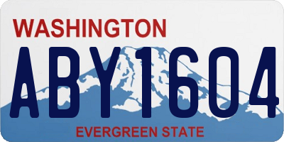 WA license plate ABY1604
