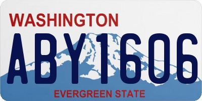 WA license plate ABY1606