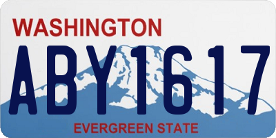 WA license plate ABY1617