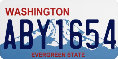 WA license plate ABY1654