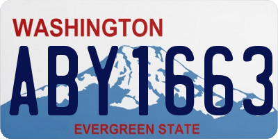 WA license plate ABY1663