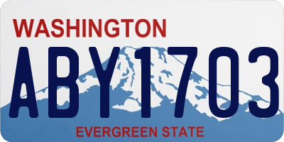 WA license plate ABY1703