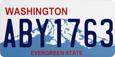 WA license plate ABY1763