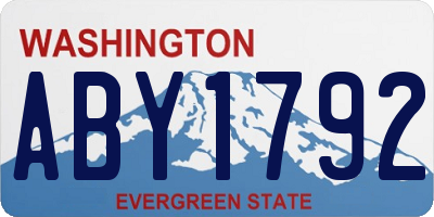 WA license plate ABY1792
