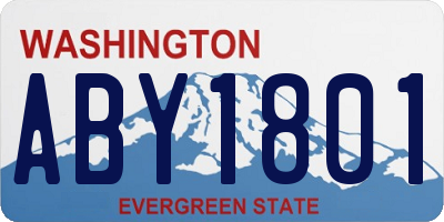 WA license plate ABY1801
