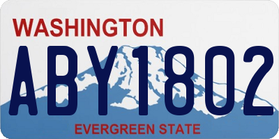 WA license plate ABY1802