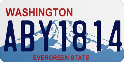 WA license plate ABY1814