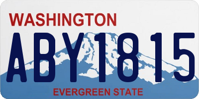 WA license plate ABY1815