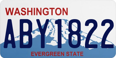 WA license plate ABY1822