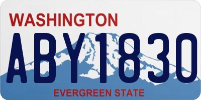 WA license plate ABY1830
