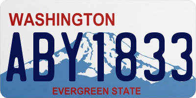WA license plate ABY1833