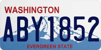 WA license plate ABY1852