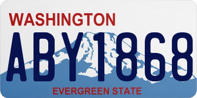 WA license plate ABY1868