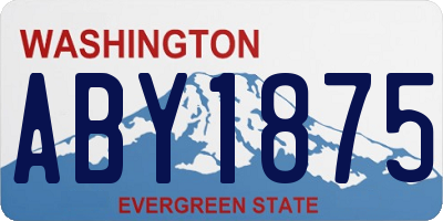 WA license plate ABY1875