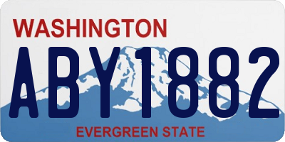 WA license plate ABY1882
